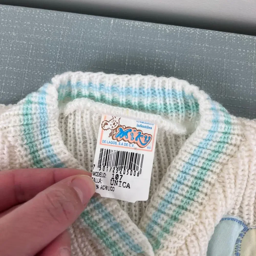 Vintage Two Piece Teddy Bear Balloon Sweater Set Baby Boy